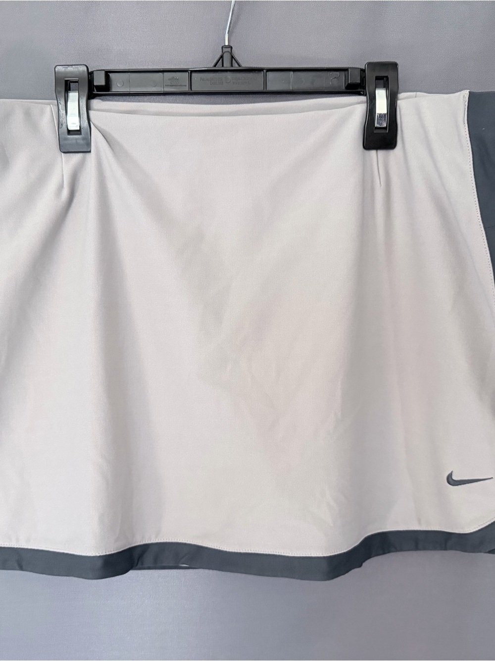 Nike Women's Light Gray Mini Skirt with Dark Gray Hem
